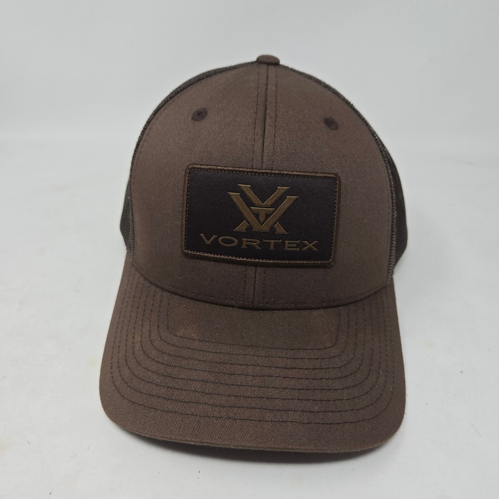 Vortex Optics Brown Trucker Hat Mesh Back Snapback Logo Patch Cap